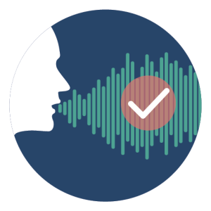 Voice ID Symbol: Profile of a head speaking